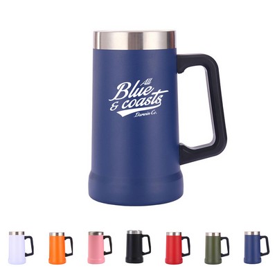 24Oz Stainless Grip Beer Stein