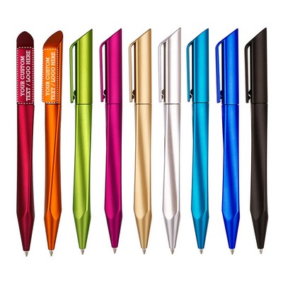 Metallic Paint Frosted Triangle Twist Ballpoint Pen