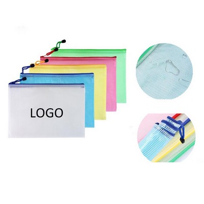 A4 Mesh File Bag with Zipper Closure