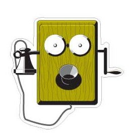 Wind Up Box Phone Promotional Magnet w/ Strip Magnet (3 Square Inch)