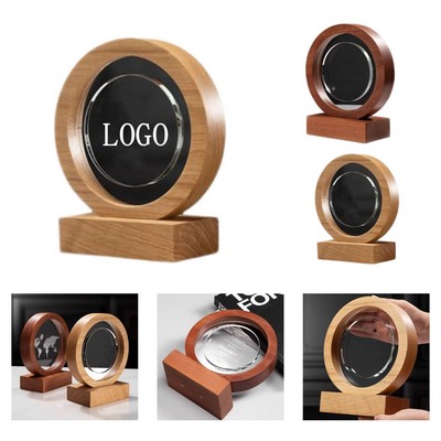 Solid Wood Crystal Trophy Award