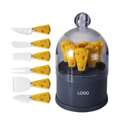Cheese Knife and Storage 6 pcs Set Stainless Steel Cheese Tools Slicer Storage Container