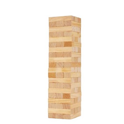60pcs Blocks Tumble Tower Wood Drawstring Pouch Included