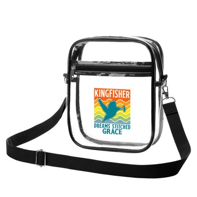 Clear PVC Crossbody Stadium Bag with Front Pocket