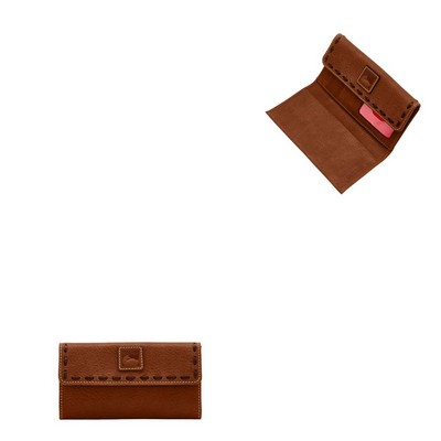 Dooney & Bourke Chestnut Brown Florentine Continental Clutch Bag