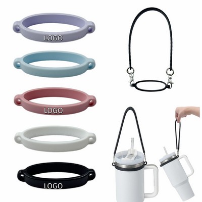 Silicone Water Bottle Strap W/ Ring Holder