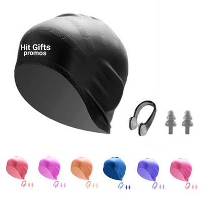Silicone Swim Waterproof Cap with Adult Ear Protector