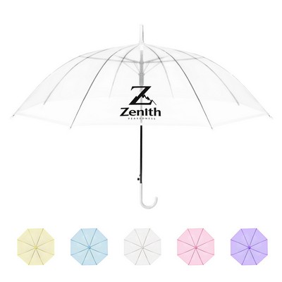 41.3"Arc Auto Open Clear Umbrella With J Handle