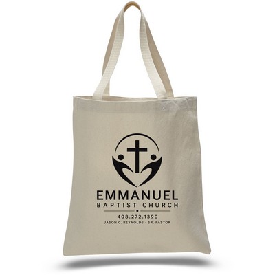 12 Oz. Heavyweight Cotton Canvas Tote Bag W/ Web Handles- 15" x 16"