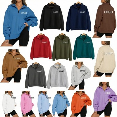 Women Half Zip Pullover Sweatshirt