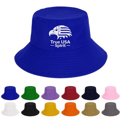 Unisex Cotton Wide Brim Sun Bucket Hat