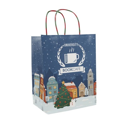 Christmas Village Handle Shopper Bag (8.5" x 10.25" x 5")