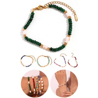 Artisan Bohemian Bracelet with Natural Stones