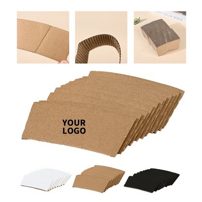 Corrugated Kraft Paper Cup Sleeve For Hot Cold Beverages