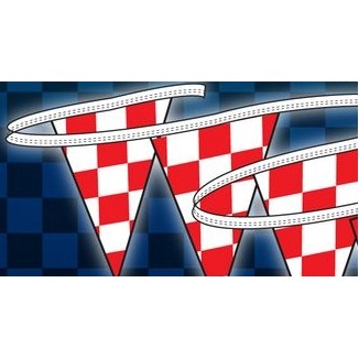 105' Red & White Checkered Triangle Pennant String