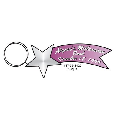 Star Banner Executive Key Chain w/Mirrored Back (8 Square Inch)