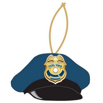 Police Cap Executive Ornament w/ Mirrored Back (4 Square Inch)