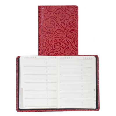 Tooled Leather Desk Size Telephone/Address Book