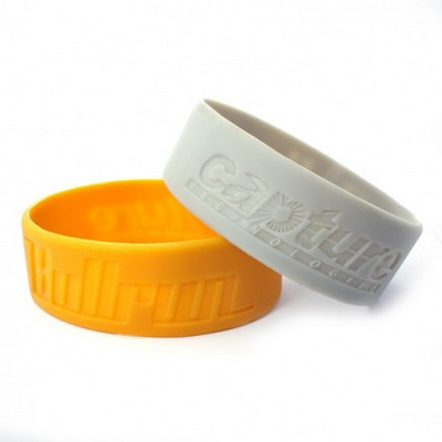 3/4" Wide Custom Solid Color Silicone Wristband (Debossed Or Embossed)
