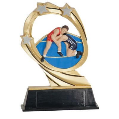5½" Wresting Cosmic Resin Figure Trophy