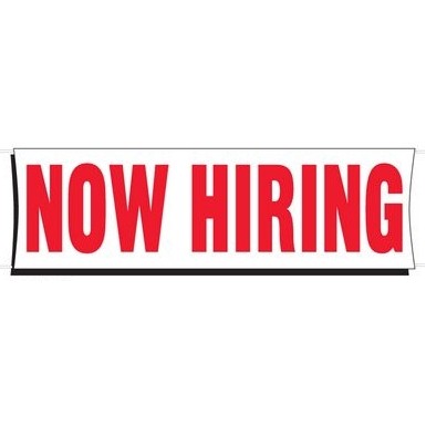 Heavy-Duty Giant Scrim Banner (Now Hiring) (3' x 10')