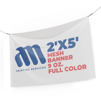 Mesh Banner 2'x5' 9 Oz. Full Color