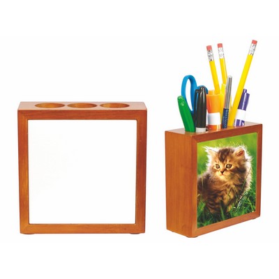 Wooden Pencil Holder - Cherry - No Tile