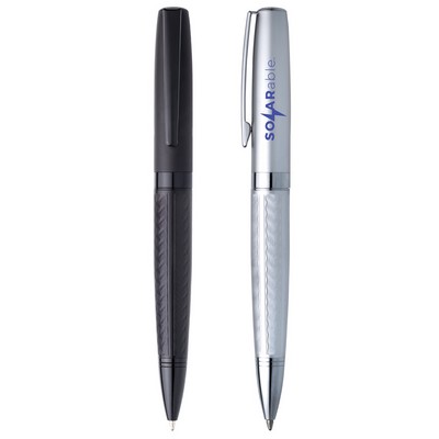 Sleek Brass Twist-Action Ballpoint Pen