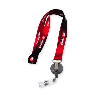 36"L Custom Dye Sublimated Lanyards with badge holder