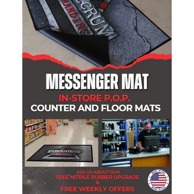 High Resolution POP Rubber Messenger Display Mat - 3' X 9'