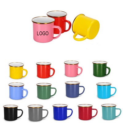16oz Custom Text or Logo Enamel Camping Mug