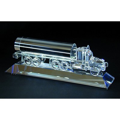 Oil Truck optical crystal award/trophy. - Variant B