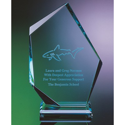 8 1/2" Peak Sculptured Jade Crystal Award