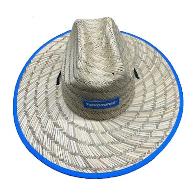 Lifeguard Straw Hat W/Custom Patch & Under Brim