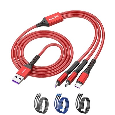 3-in-1 4' Triplet Fast Charging and Data Cable Max 66W