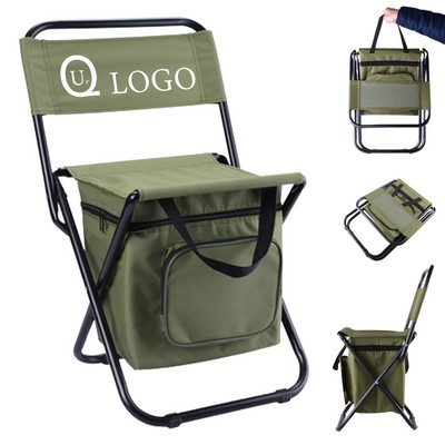 Folding Camping Chair w/ Cooler Bag