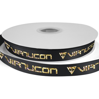 5/8" Bridal Satin Ribbon - 25yd Roll - Foil Print
