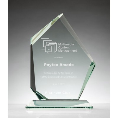 11" Peak Sculptured Jade Crystal Award