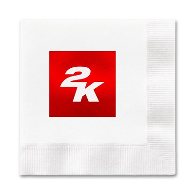 Foil Stamped 3-Ply White Dinner Napkin - 1/4 Fold, FSC® Certified