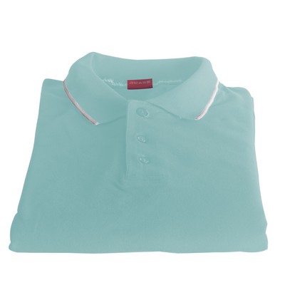 Polo Cotton Airtex Tipped Collar bule-XS - 5XLT