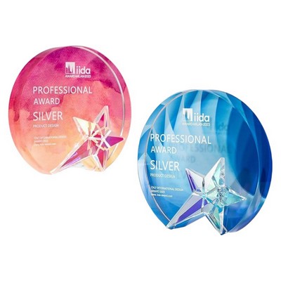 Round Colorful Crystal Trophy