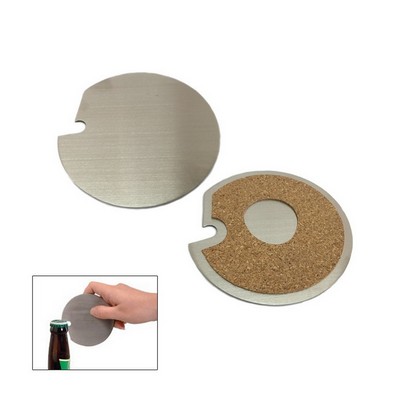 Coaster with Opener and Cork Base