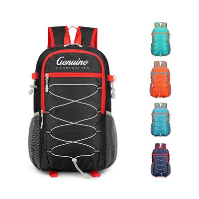 Water-Resistant Foldable Hiking Backpack with Mesh Pockets