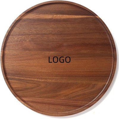 Round Acacia Wood Serving Tray
