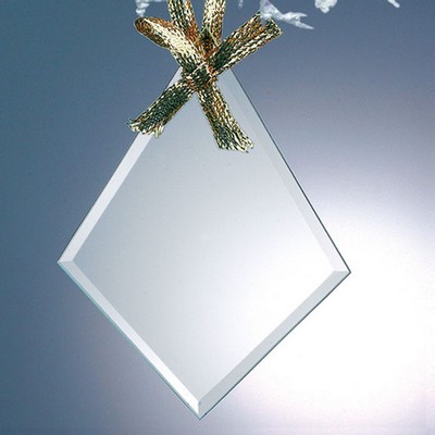 Diamond shaped Jade Glass Ornament -4" x 3" x 1/8"