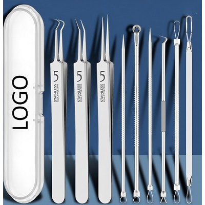 9-Piece Blackhead Remover Kit, Acne Pimple Extractor Tools