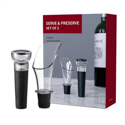 Wine Pourer Pour Spout and Stopper Set