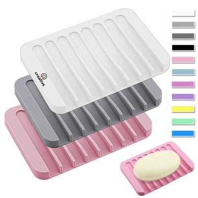 Non Slip Square Silicone Soap Dish Soap Holder