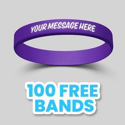 1/2'' Custom Debossed Colorfilled Wristband