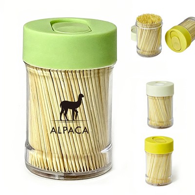 Transparent Sliding Bamboo Toothpick Box